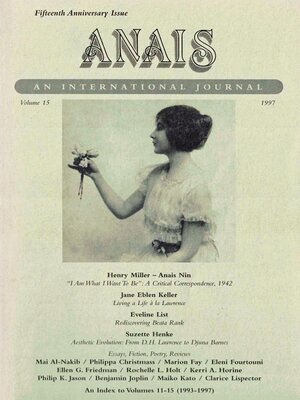 cover image of ANAIS: An International Journal, Volume 15